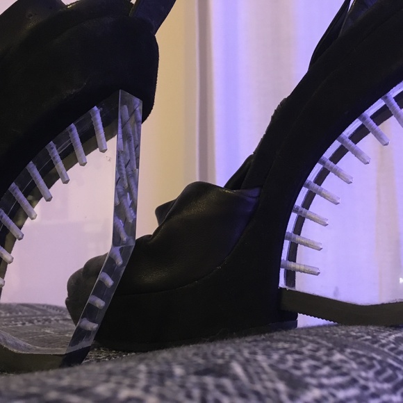 All Saints Spitalfields Lucite Wedge Sandals-Size 37 - Picture 14 of 16